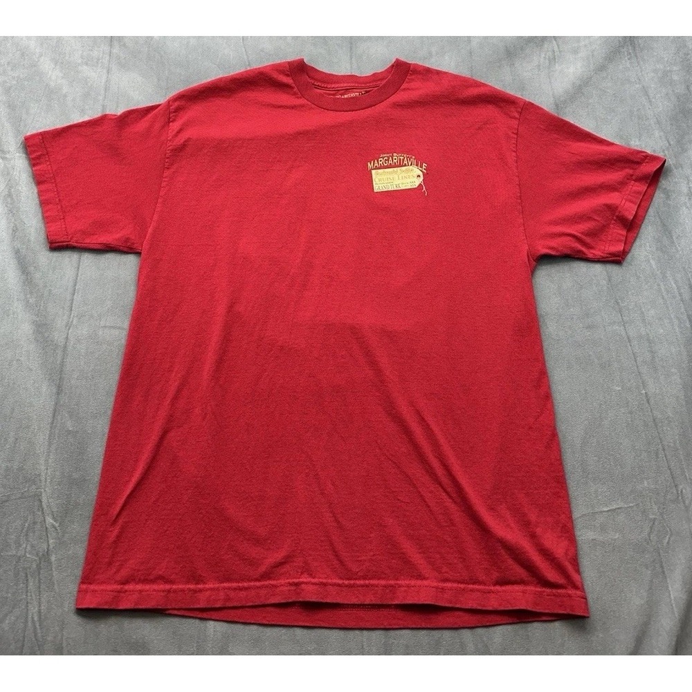 Y2K Jimmy Buffett Margaritaville Men's XL Tshirt Red Lovely Cruise Parrothead